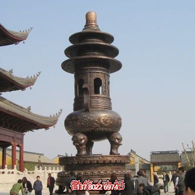 精美鑄銅大型寶蓋香爐，祈福燒香進(jìn)寶