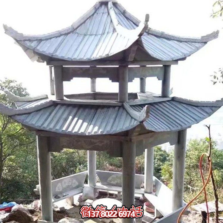 經(jīng)典雙層大理石雕塑涼亭，給你不一樣的室外體驗