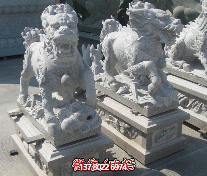 精美大理石石雕麒麟雕塑，一件精致的家居裝點(diǎn)品