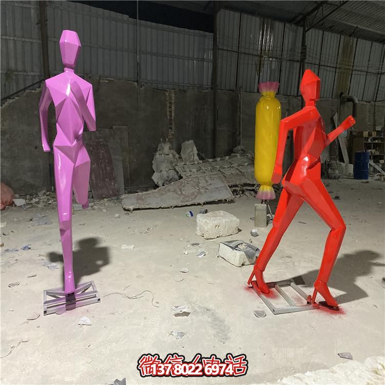 不銹鋼幾何遠(yuǎn)觀景觀擺件，為公園增添動感