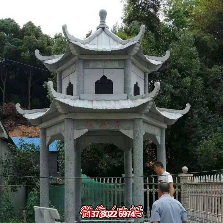 大型石雕涼亭，精美的室外裝飾