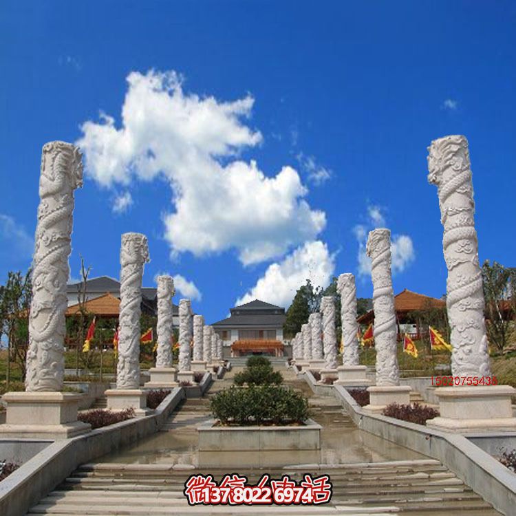 漢白玉龍柱石雕，傳承中華園林文化精髓