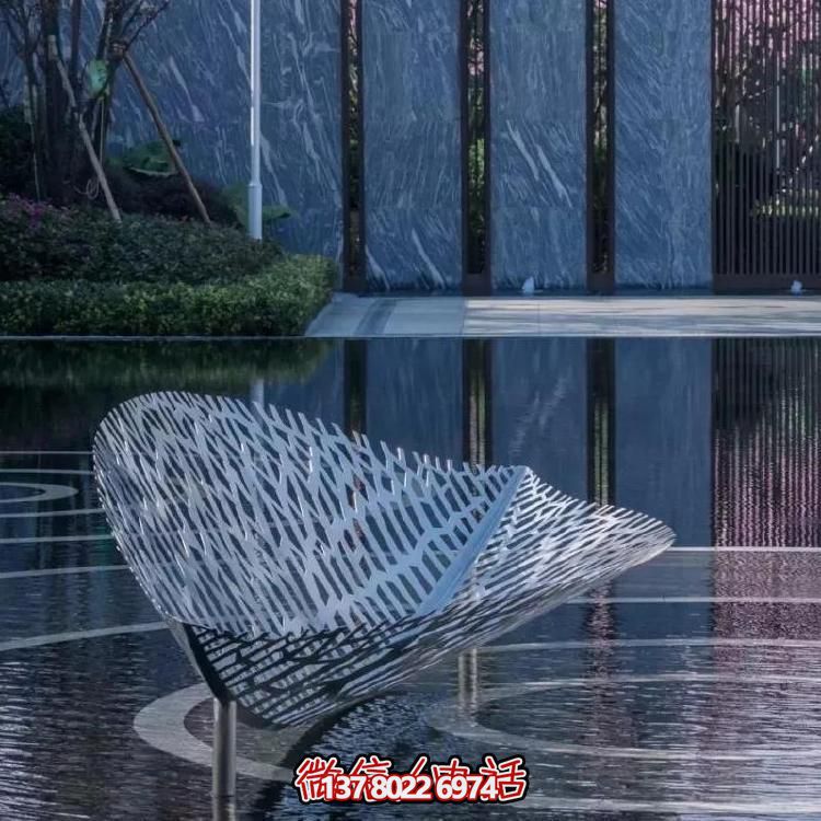 不銹鋼噴泉水景園林大型鏤空戶外樹葉裝飾