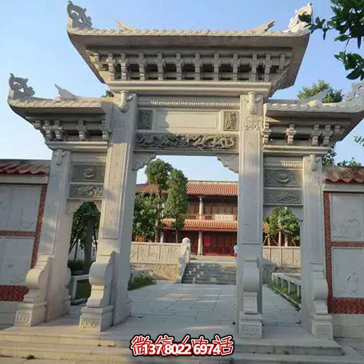 精美大理石石雕景區園林，大型門樓牌坊雕塑