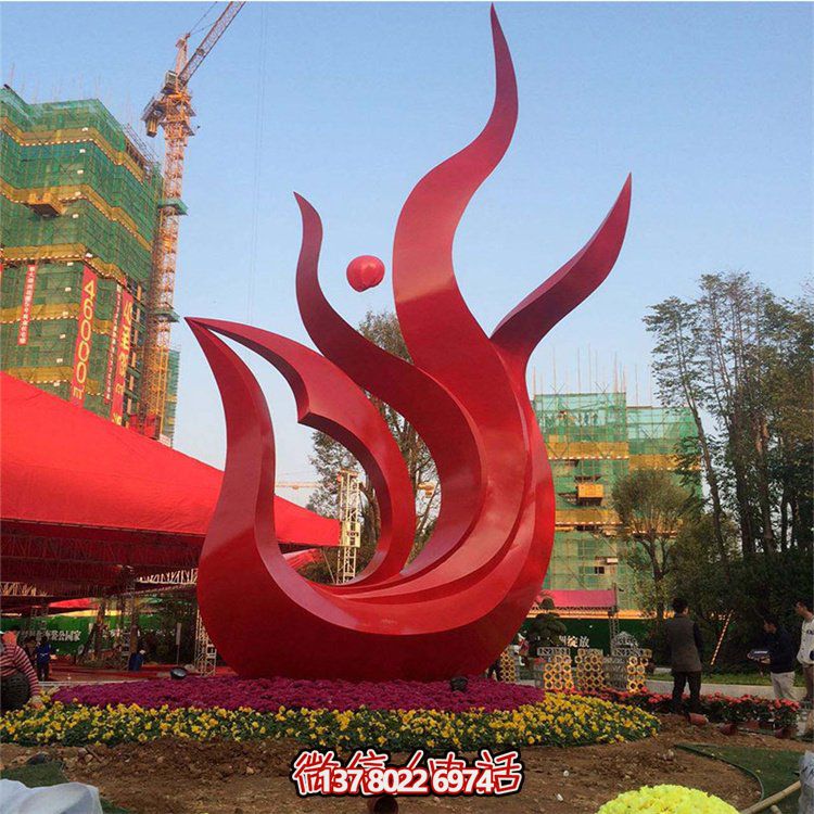 精美不銹鋼鳳凰雕塑，點綴精致小區、別墅環境