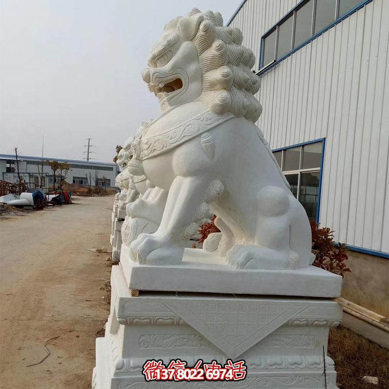 高品質石雕麒麟雕塑，點綴企業公司大門口，增添鎮宅財運