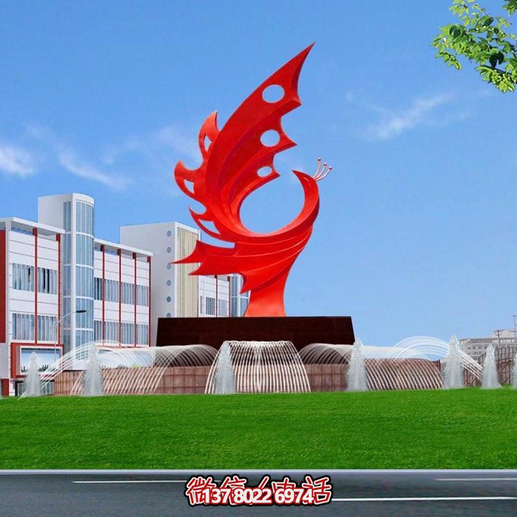 不銹鋼鳳凰標志擺件，凸顯企業(yè)形象