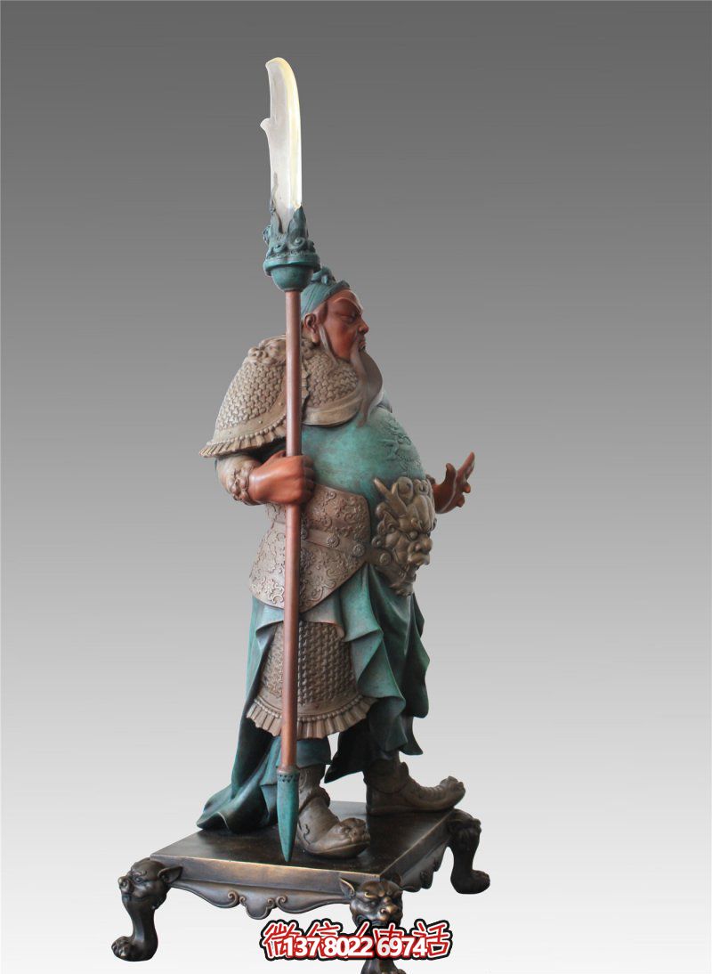 室內別墅玻璃鋼彩繪創意關公雕塑 室內別墅玻璃鋼彩繪創意關公雕塑