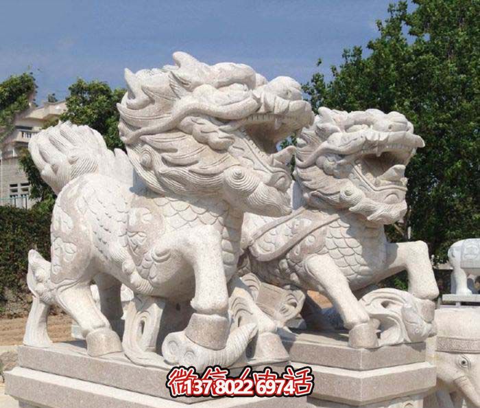 漢白玉石雕庭院別墅小區(qū)裝飾品鎮(zhèn)宅神獸麒麟雕塑 漢白玉石雕庭院別墅小區(qū)裝飾品鎮(zhèn)宅神獸麒麟雕塑