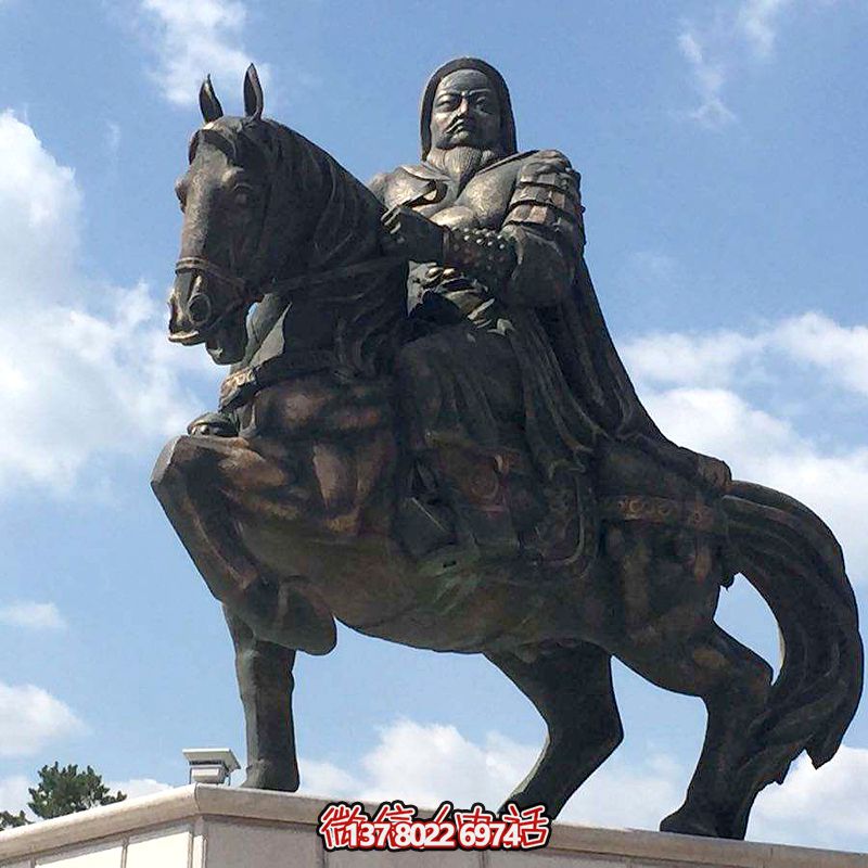 景區(qū)創(chuàng)意銅鑄成吉思汗騎馬雕塑 景區(qū)創(chuàng)意銅鑄成吉思汗騎馬雕塑