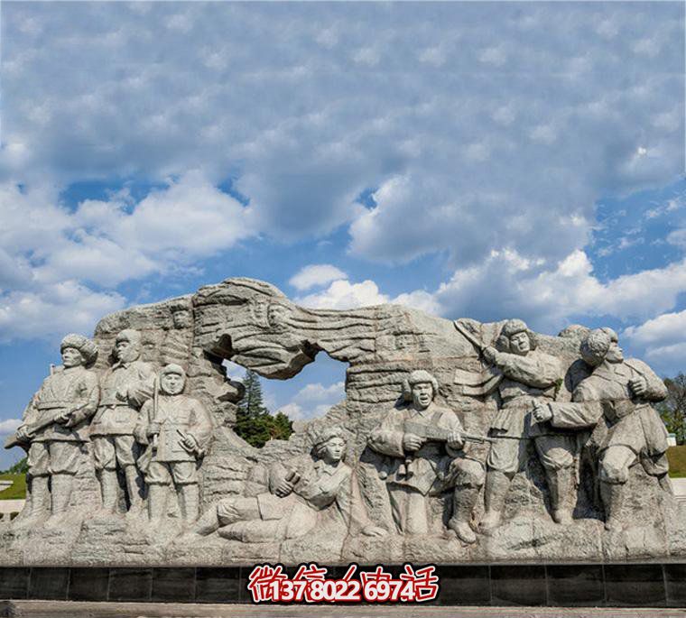 園林戶(hù)外大理石石雕八路軍雕塑 園林戶(hù)外大理石石雕八路軍雕塑