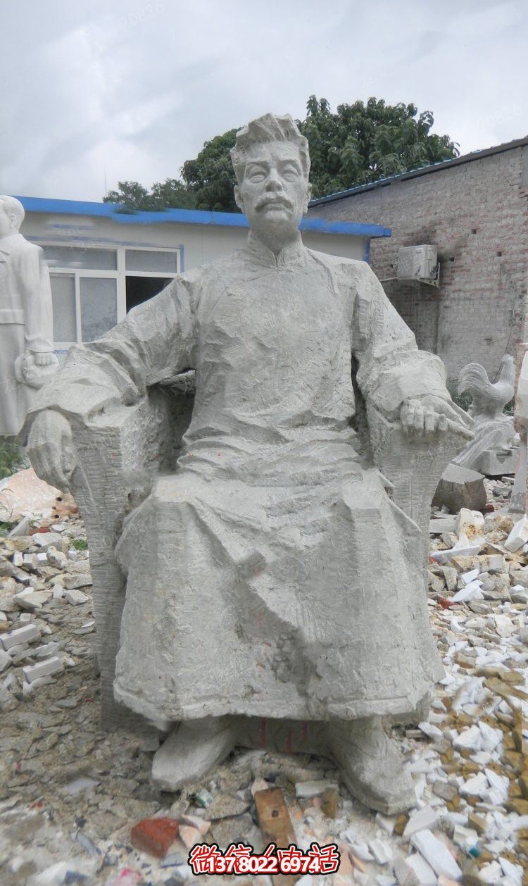 校園景區大理石石雕偉人魯迅雕塑 校園景區大理石石雕偉人魯迅雕塑