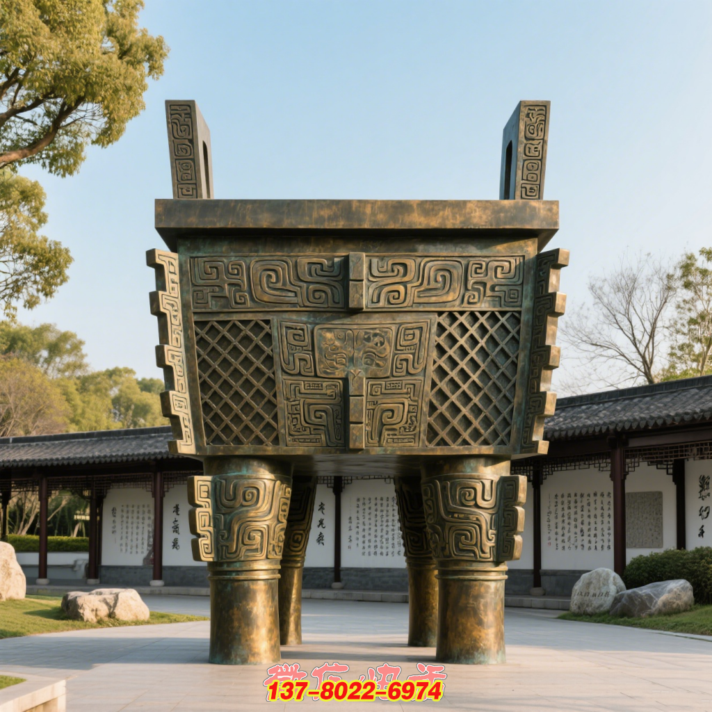 古韻傳承 —— 青銅鼎式景觀銅雕金屬雕塑